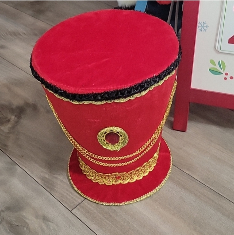 Red Velvet Jeweled Soldier Hat Christmas Tree TopperGold Chain